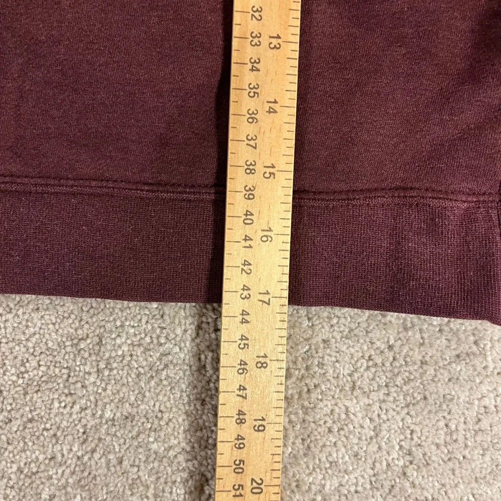 Nike Hoodie Womens Medium Burgundy Cropped Logo Pullover Activewear